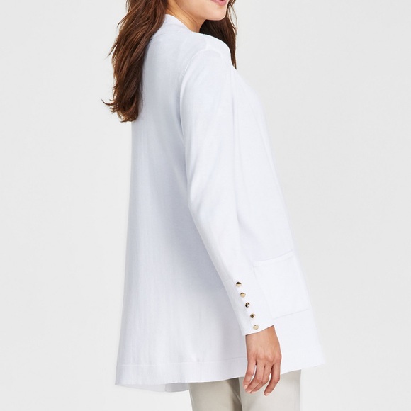 NTW white Button Sleeve flyaway sweater size XXL - Picture 2 of 12